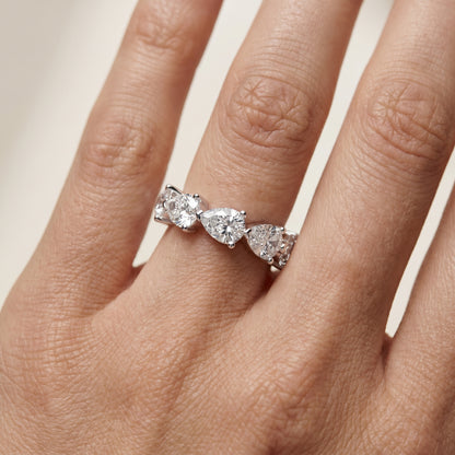 Pear Cut Lab Grown Diamond Ring in White Gold