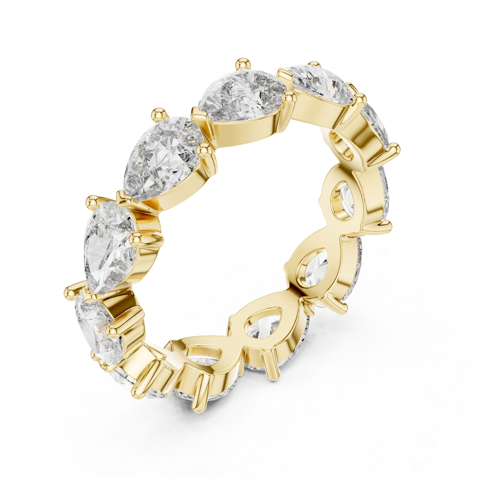 Pear Cut Lab Grown Diamond Ring in Yellow Gold