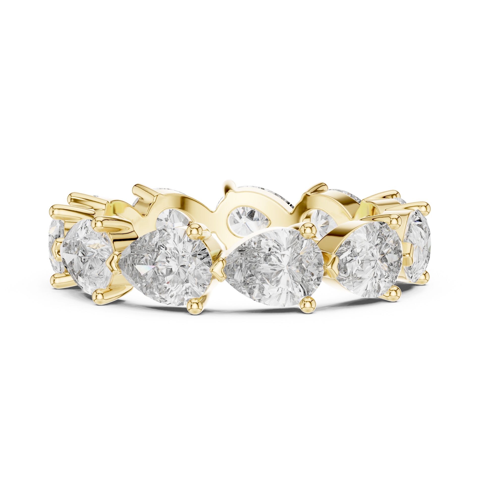 Pear Cut Lab Grown Diamond Ring in Yellow Gold