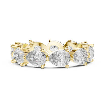 Pear Cut Lab Grown Diamond Ring in Yellow Gold