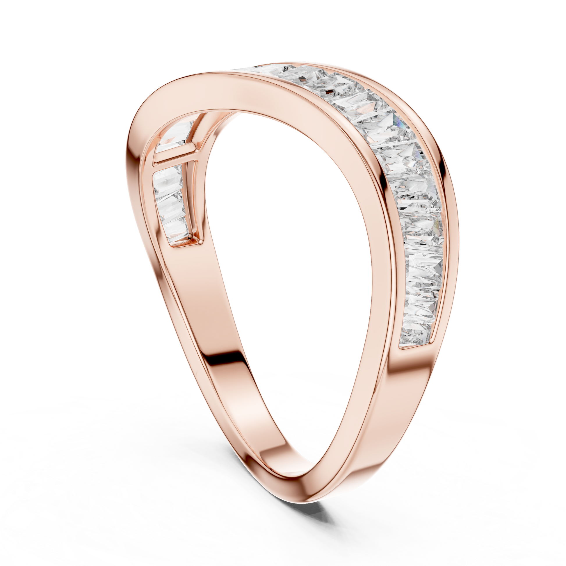 Emerald Cut Lab Grown Diamond Ring in Rose Gold