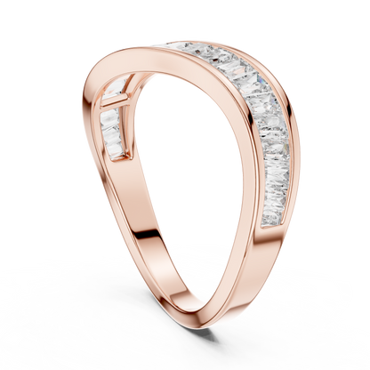 Emerald Cut Lab Grown Diamond Ring in Rose Gold