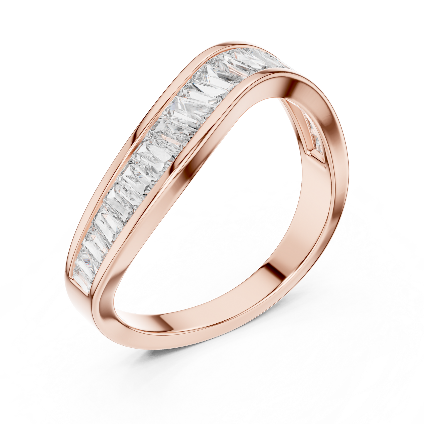 Emerald Cut Lab Grown Diamond Ring in Rose Gold