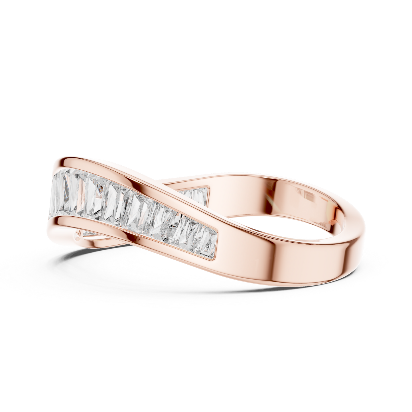 Emerald Cut Lab Grown Diamond Ring in Rose Gold