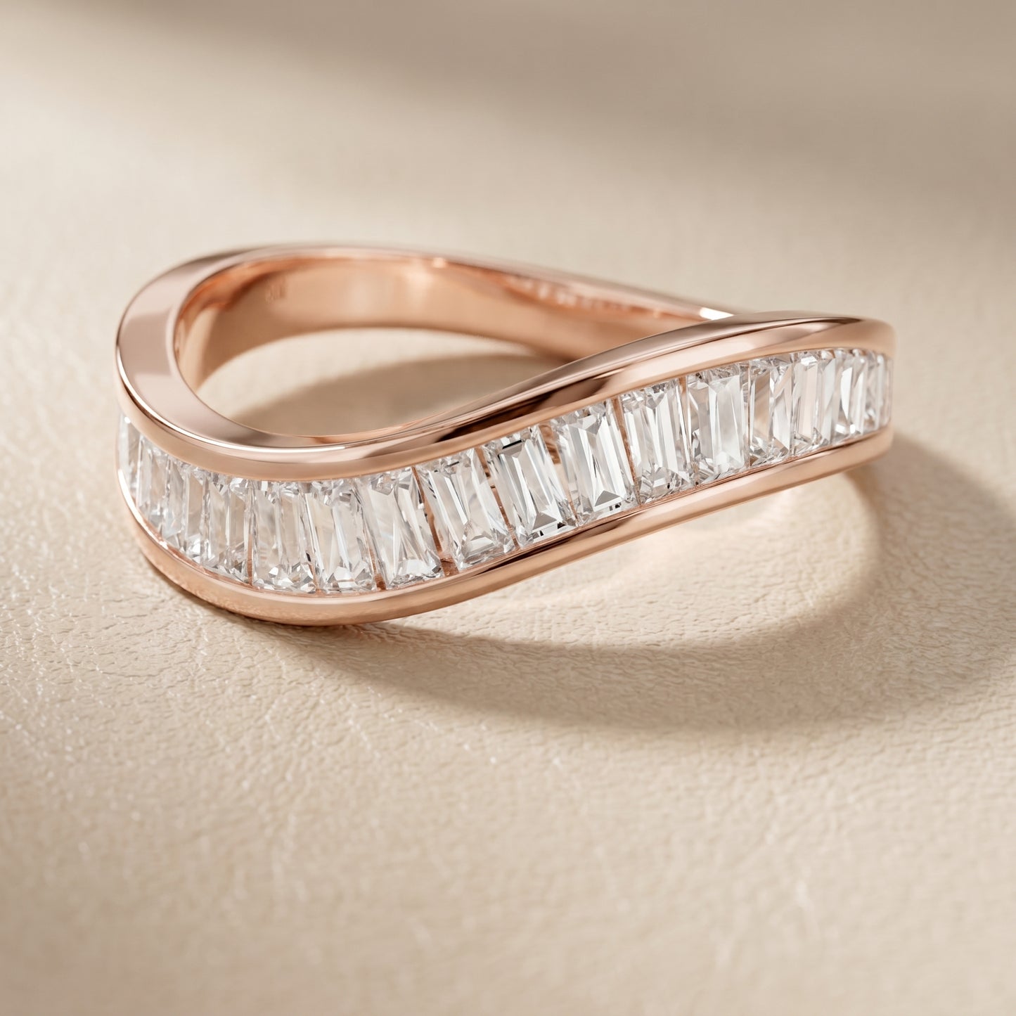Emerald Cut Lab Grown Diamond Ring in Rose Gold