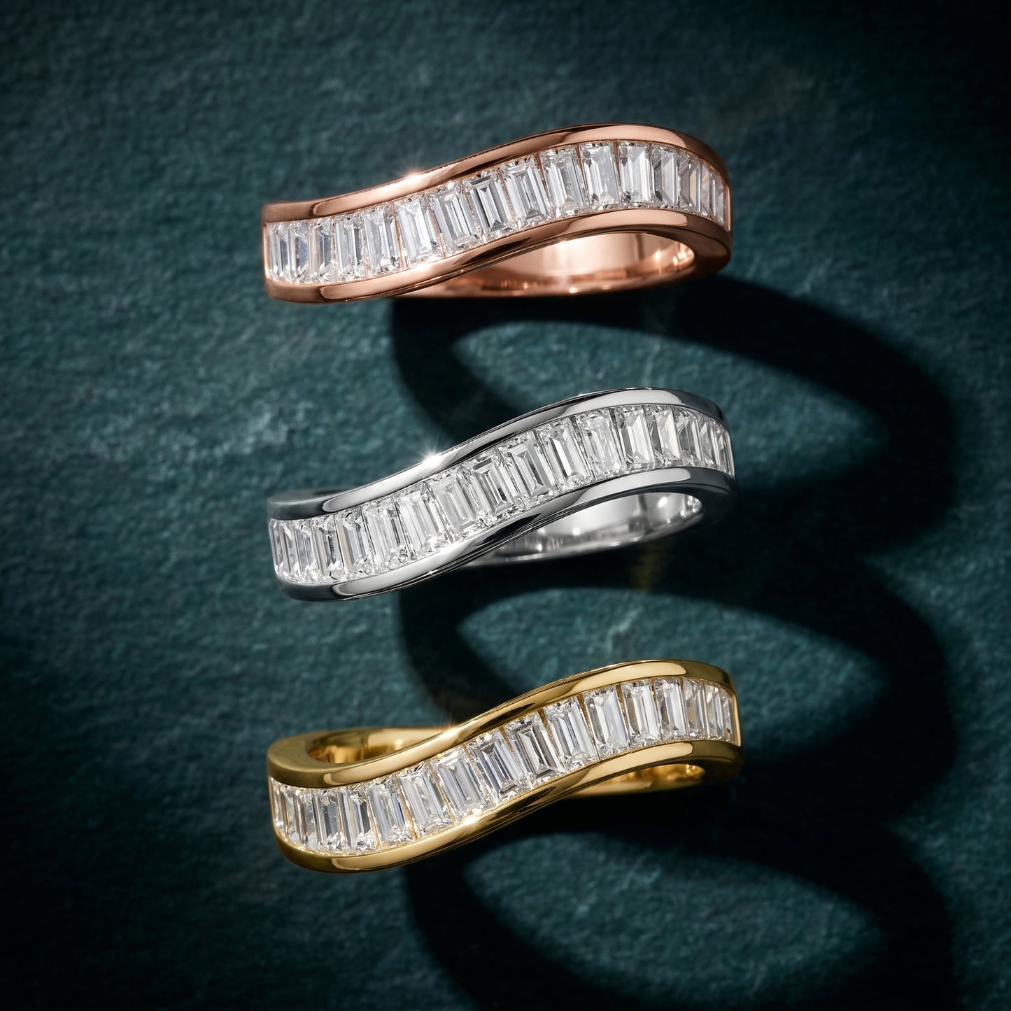 Emerald Cut Lab Grown Diamond Ring in White Gold