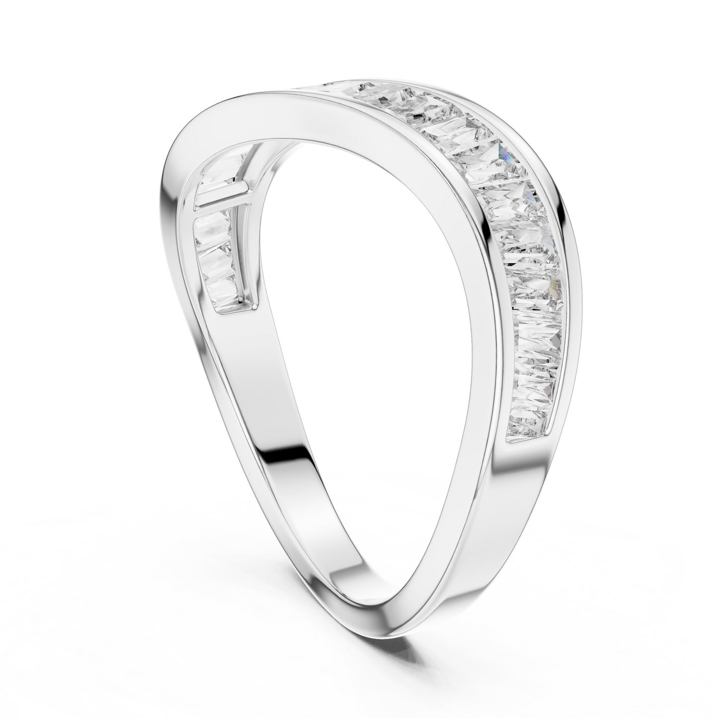 Emerald Cut Lab Grown Diamond Ring in White Gold