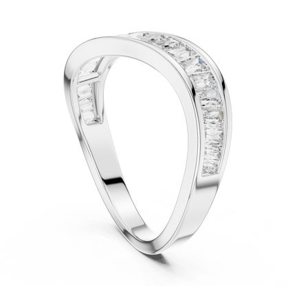 Emerald Cut Lab Grown Diamond Ring in Platinum