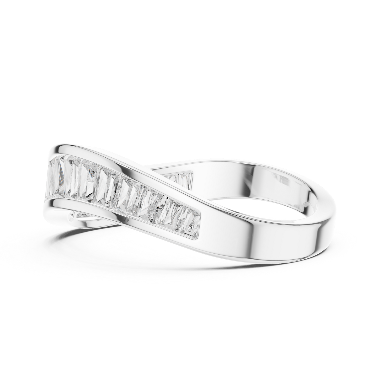 Emerald Cut Lab Grown Diamond Ring in Silver