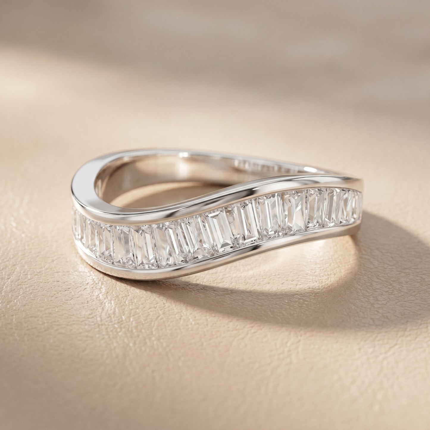 Emerald Cut Lab Grown Diamond Ring in Platinum