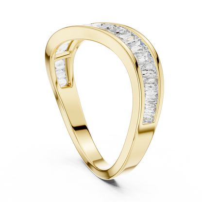 Emerald Cut Lab Grown Diamond Ring in Yellow Gold