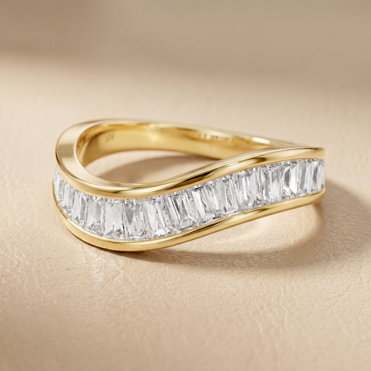 Emerald Cut Lab Grown Diamond Ring in Yellow Gold