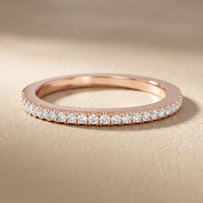 Round Cut Lab Grown Diamond Ring in Rose Gold