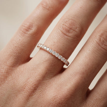 Round Cut Lab Grown Diamond Ring in Rose Gold