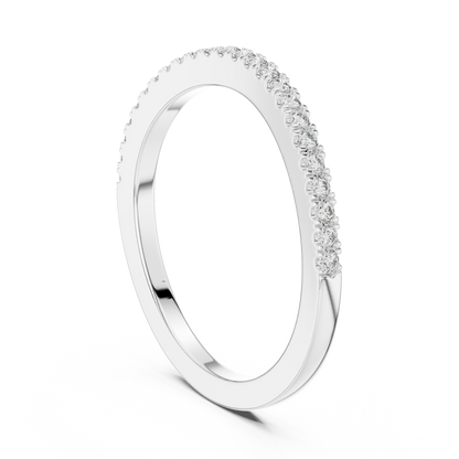 Round Cut Lab Grown Diamond Ring in White Gold