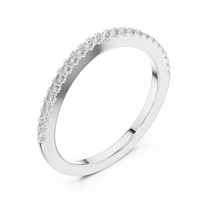 Round Cut Lab Grown Diamond Ring in White Gold