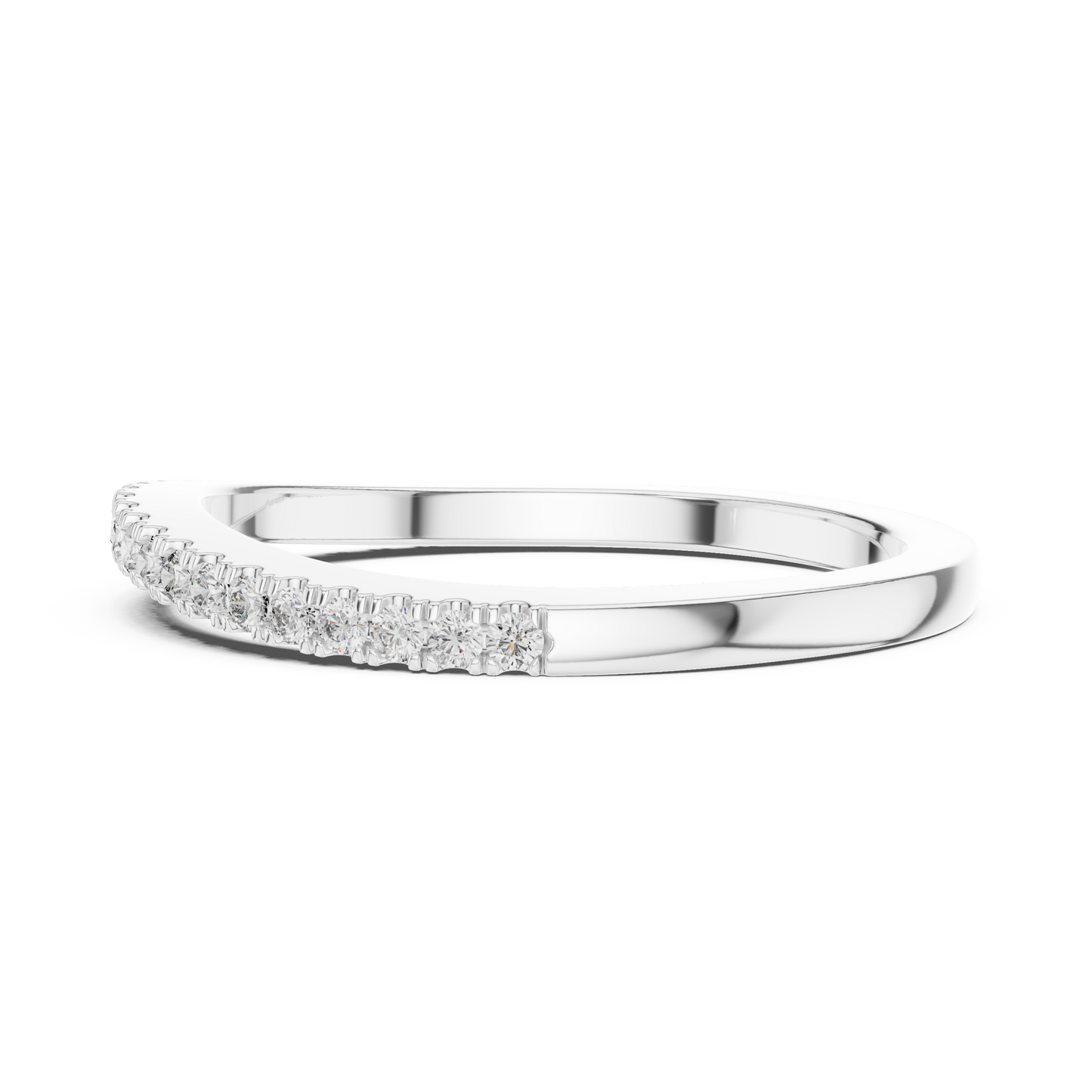 Round Cut Lab Grown Diamond Ring in White Gold