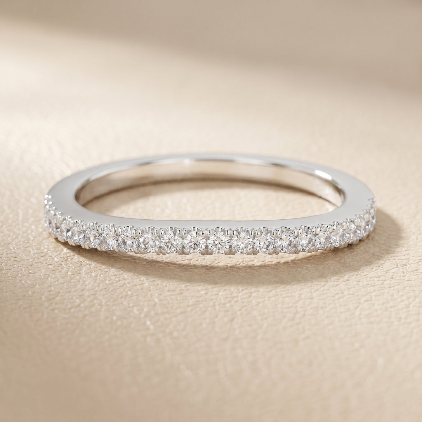 Round Cut Lab Grown Diamond Ring in White Gold