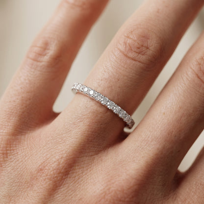 Round Cut Lab Grown Diamond Ring in White Gold