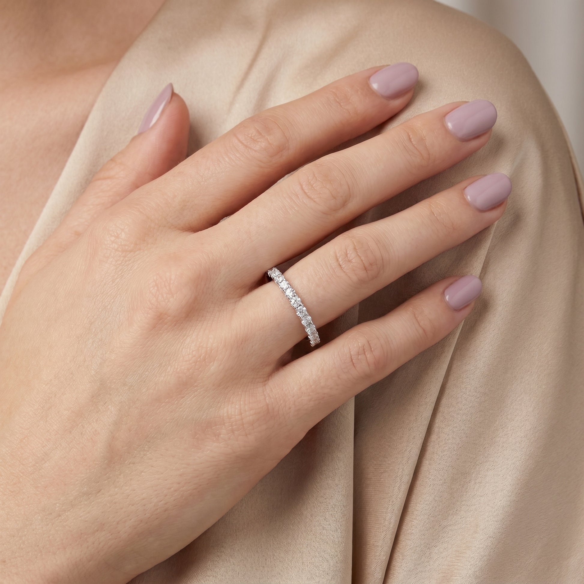 Round Cut Lab Grown Diamond Ring in Platinum
