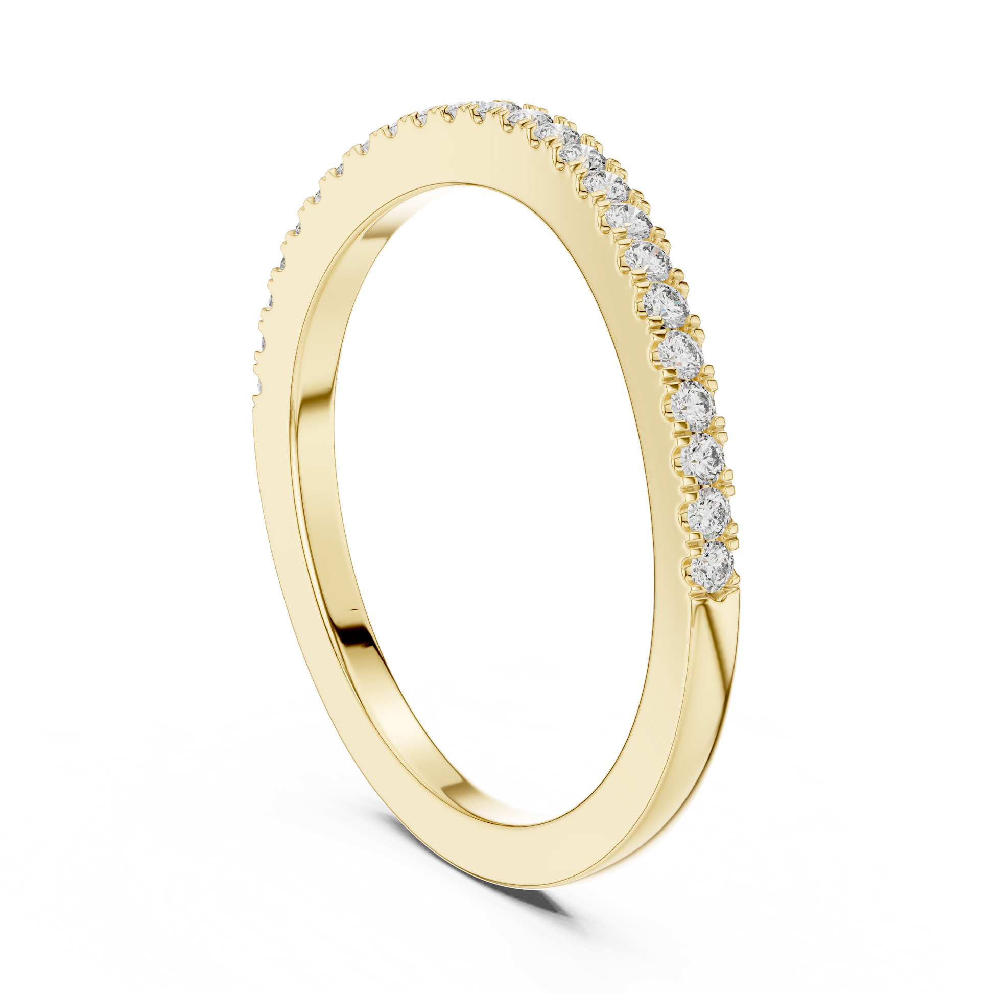 Round Cut Lab Grown Diamond Ring in Yellow Gold