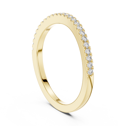 Round Cut Lab Grown Diamond Ring in Yellow Gold
