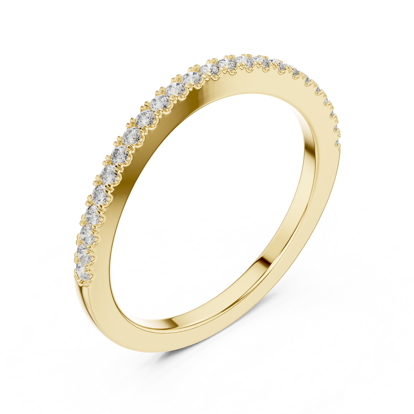 Round Cut Lab Grown Diamond Ring in Yellow Gold