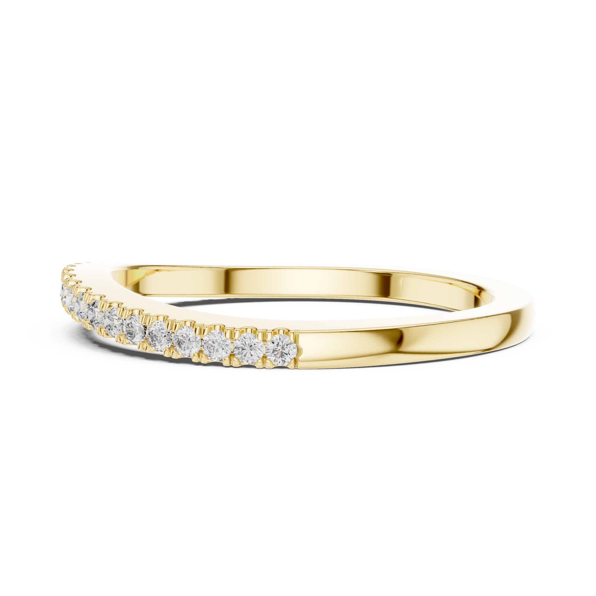 Round Cut Lab Grown Diamond Ring in Yellow Gold