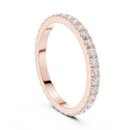 Round Cut Lab Grown Diamond Ring in Rose Gold