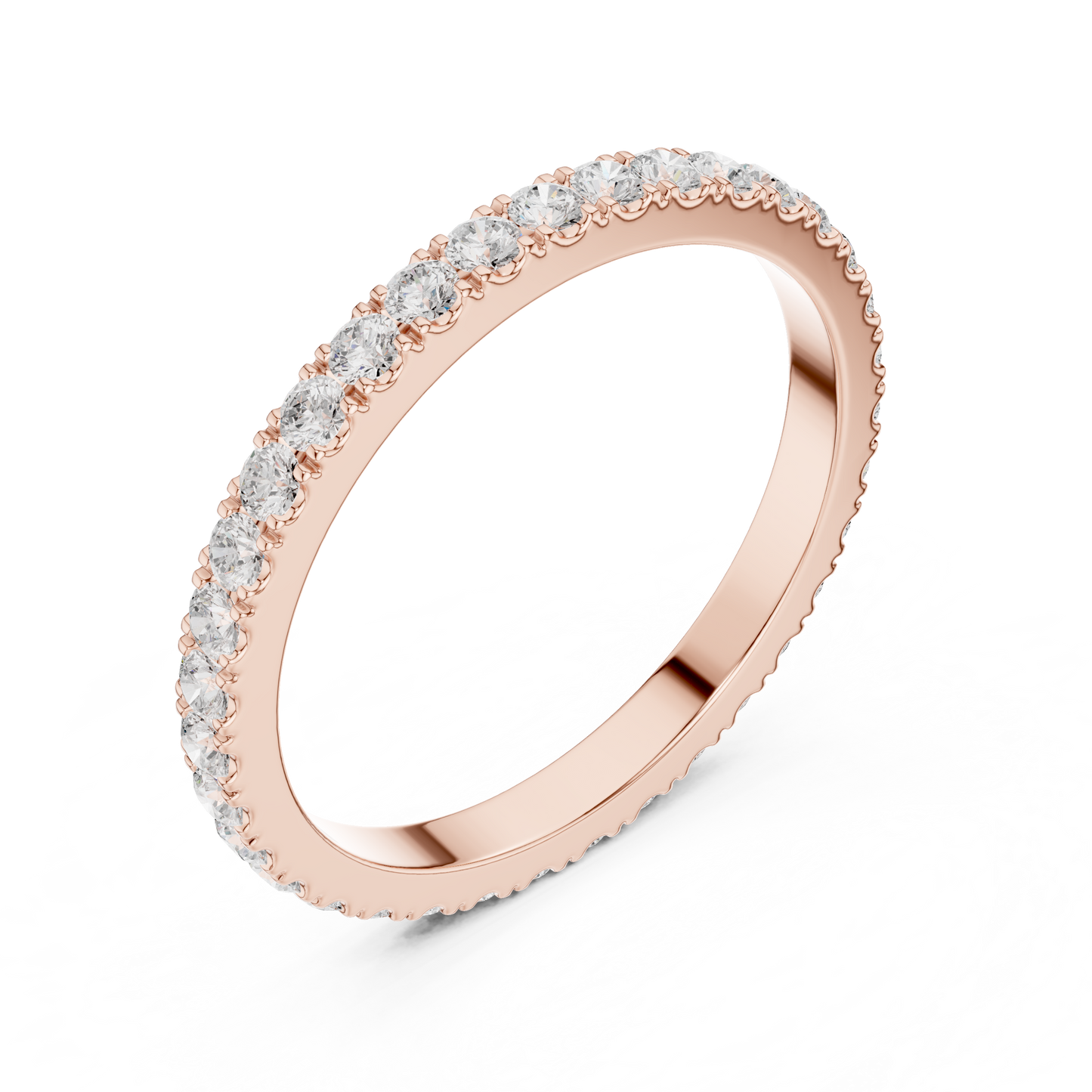 Round Cut Lab Grown Diamond Ring in Rose Gold