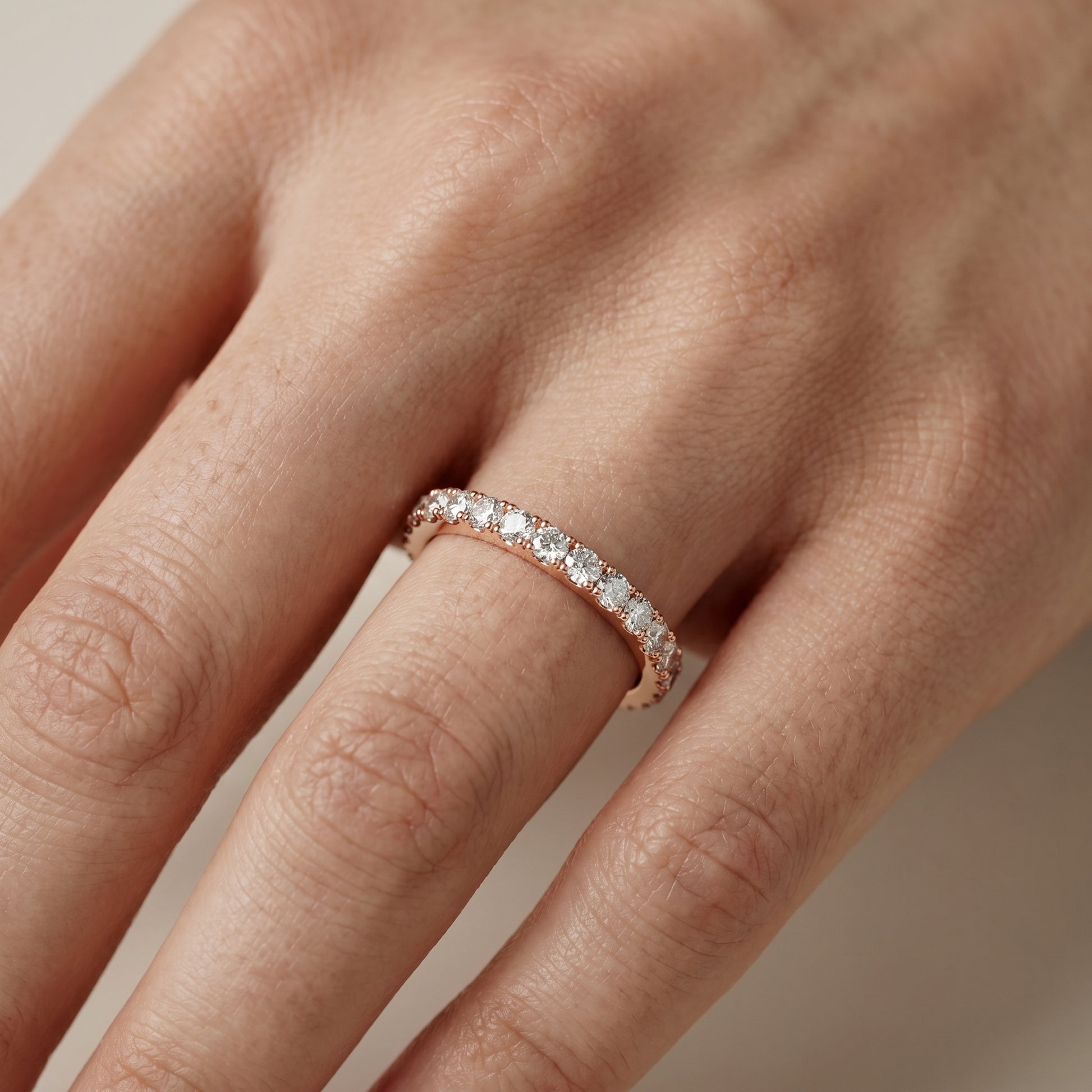 Round Cut Lab Grown Diamond Ring in Rose Gold