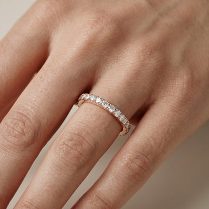Round Cut Lab Grown Diamond Ring in Rose Gold