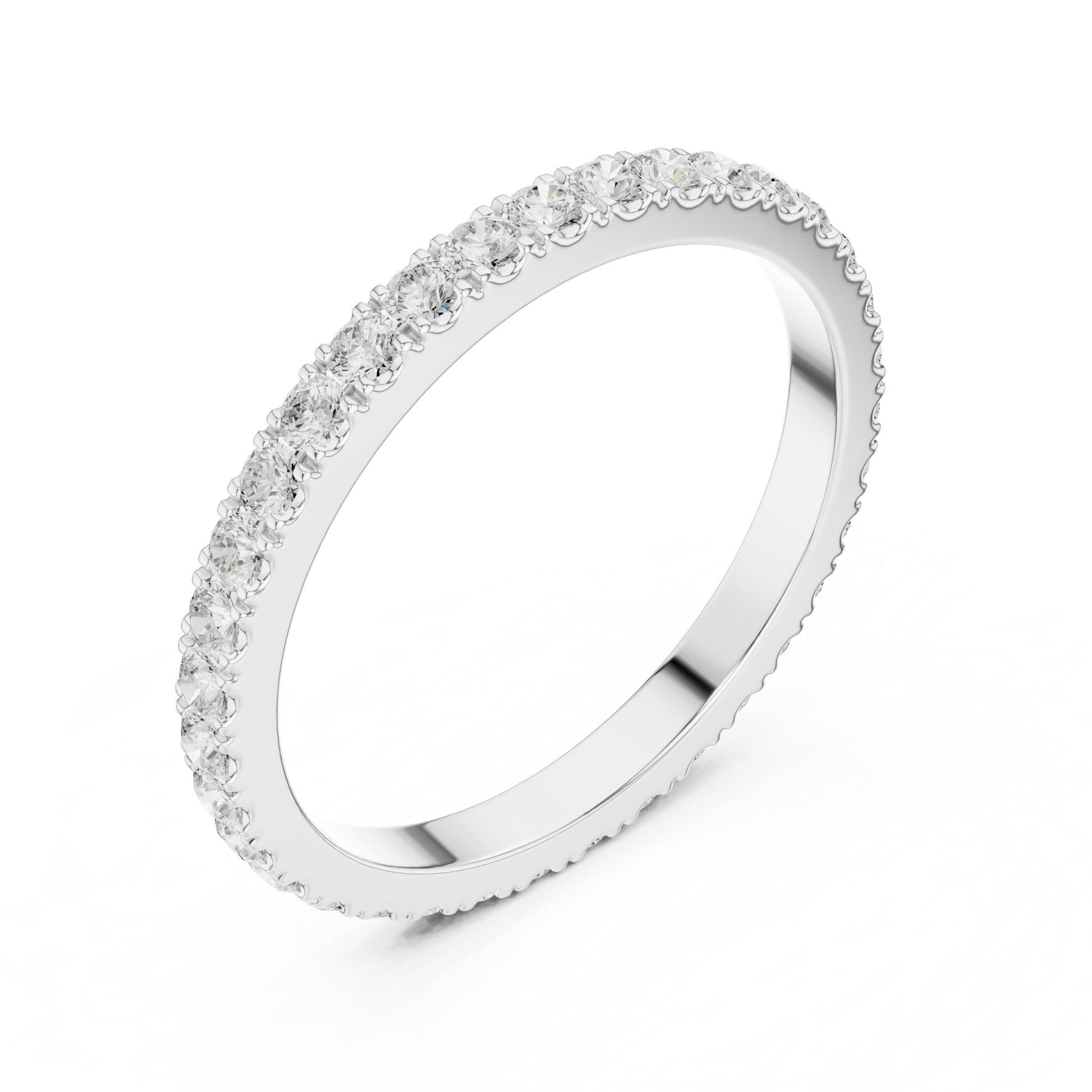 Round Cut Lab Grown Diamond Ring in White Gold