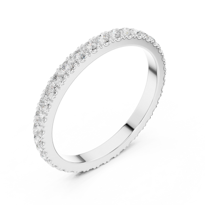 Round Cut Lab Grown Diamond Ring in Silver