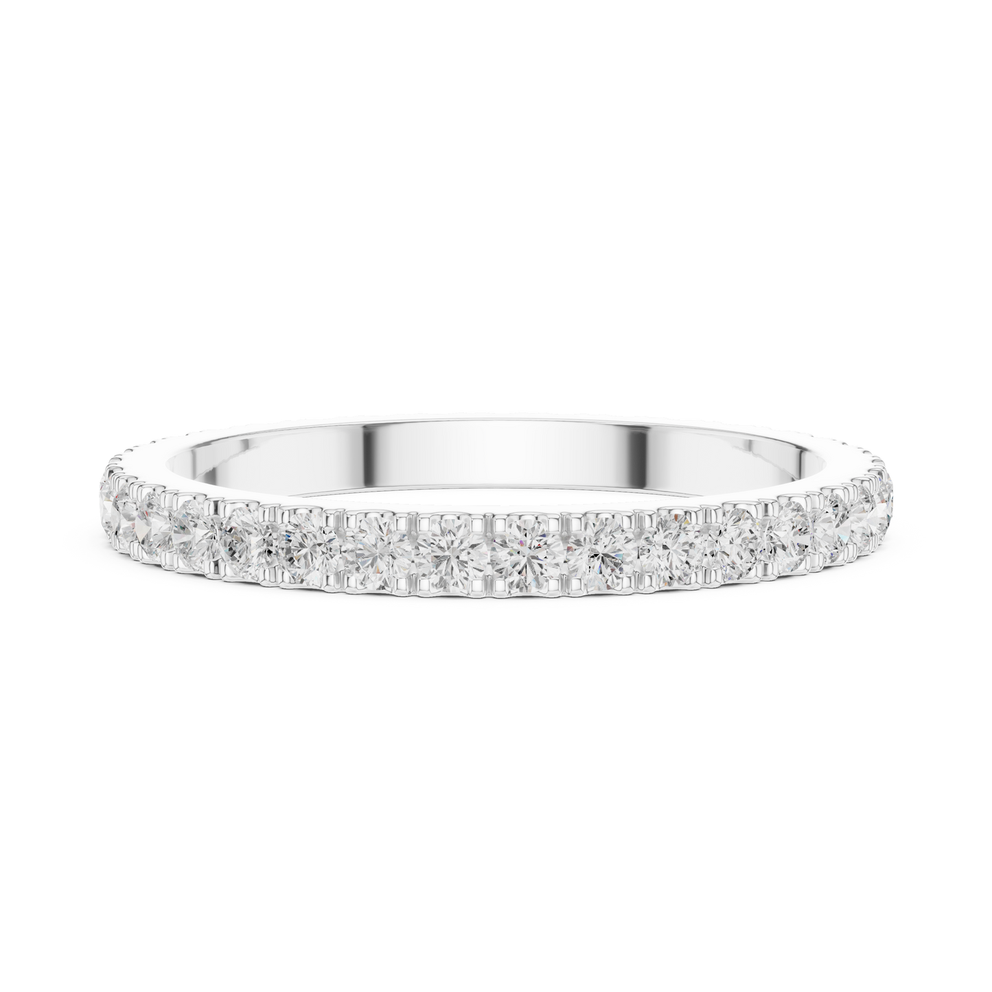 Round Cut Lab Grown Diamond Ring in White Gold