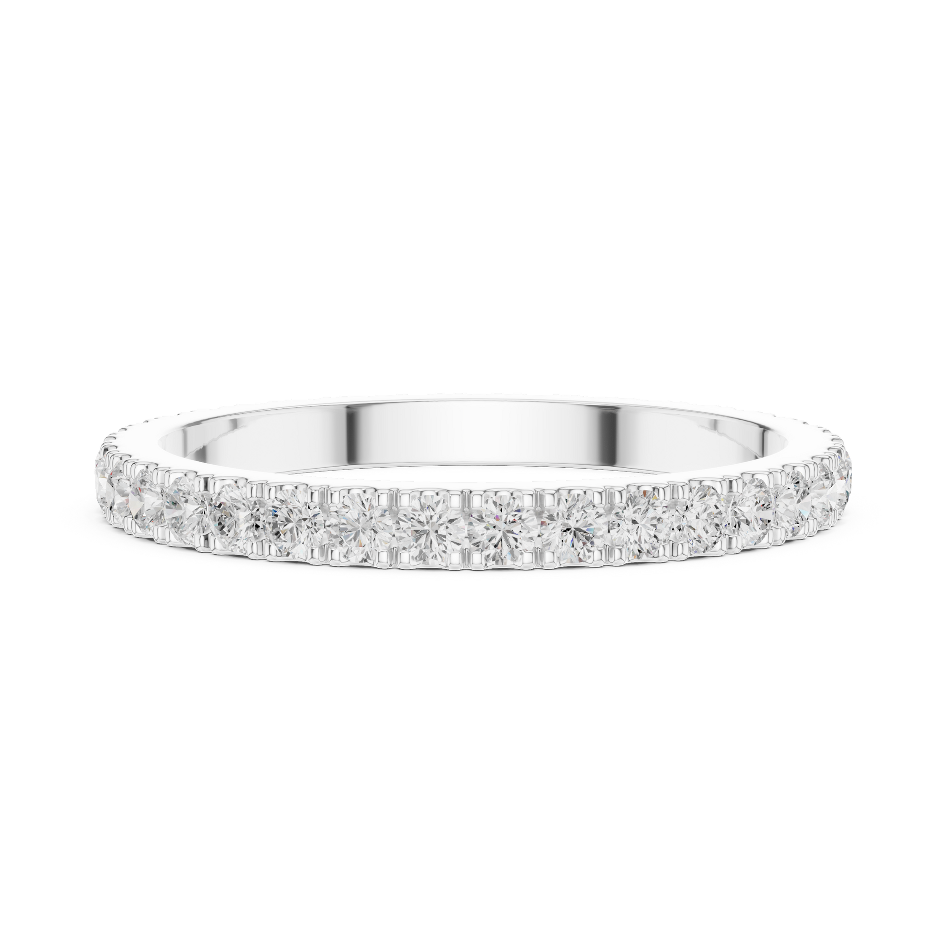 Round Cut Lab Grown Diamond Ring in White Gold