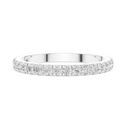 Round Cut Lab Grown Diamond Ring in White Gold