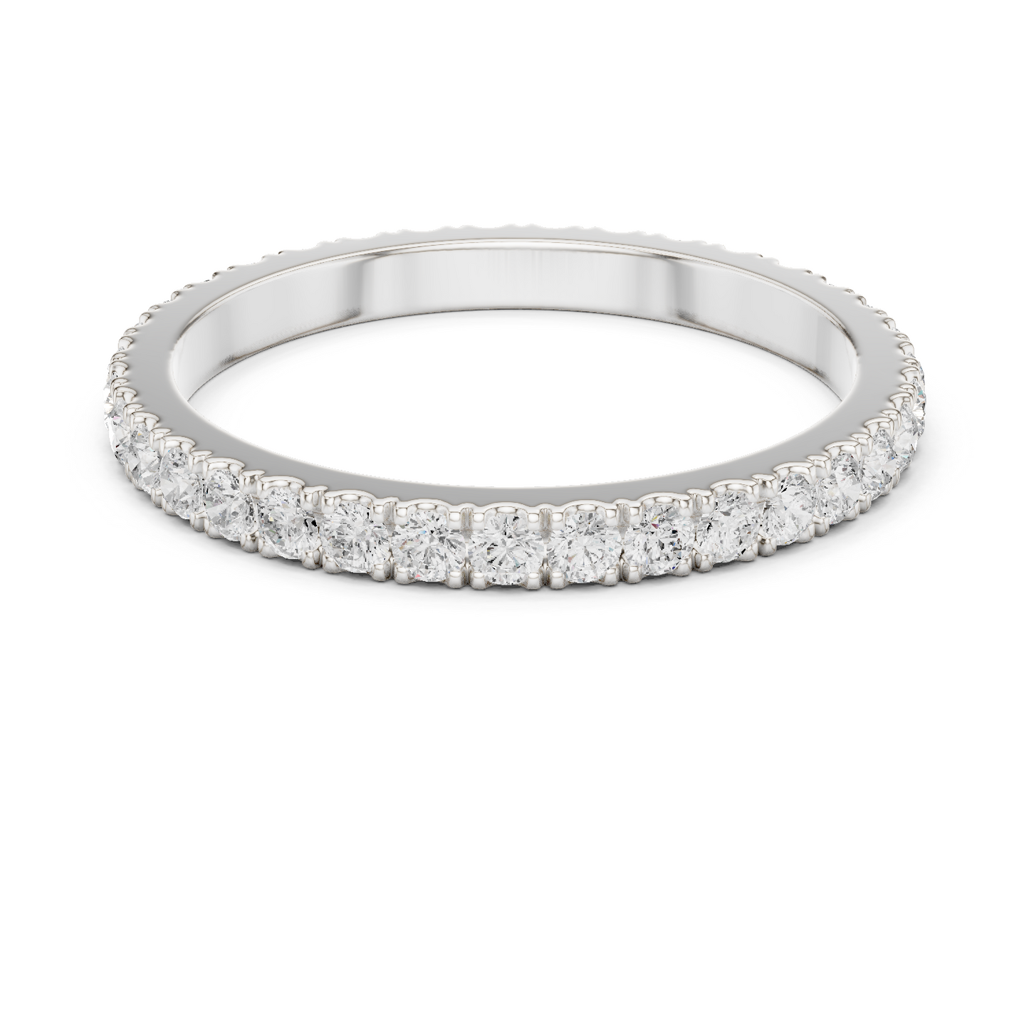 Round Cut Lab Grown Diamond Ring in White Gold