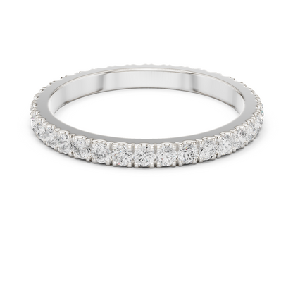 Round Cut Lab Grown Diamond Ring in Silver