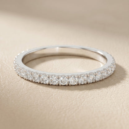 Round Cut Lab Grown Diamond Ring in Silver
