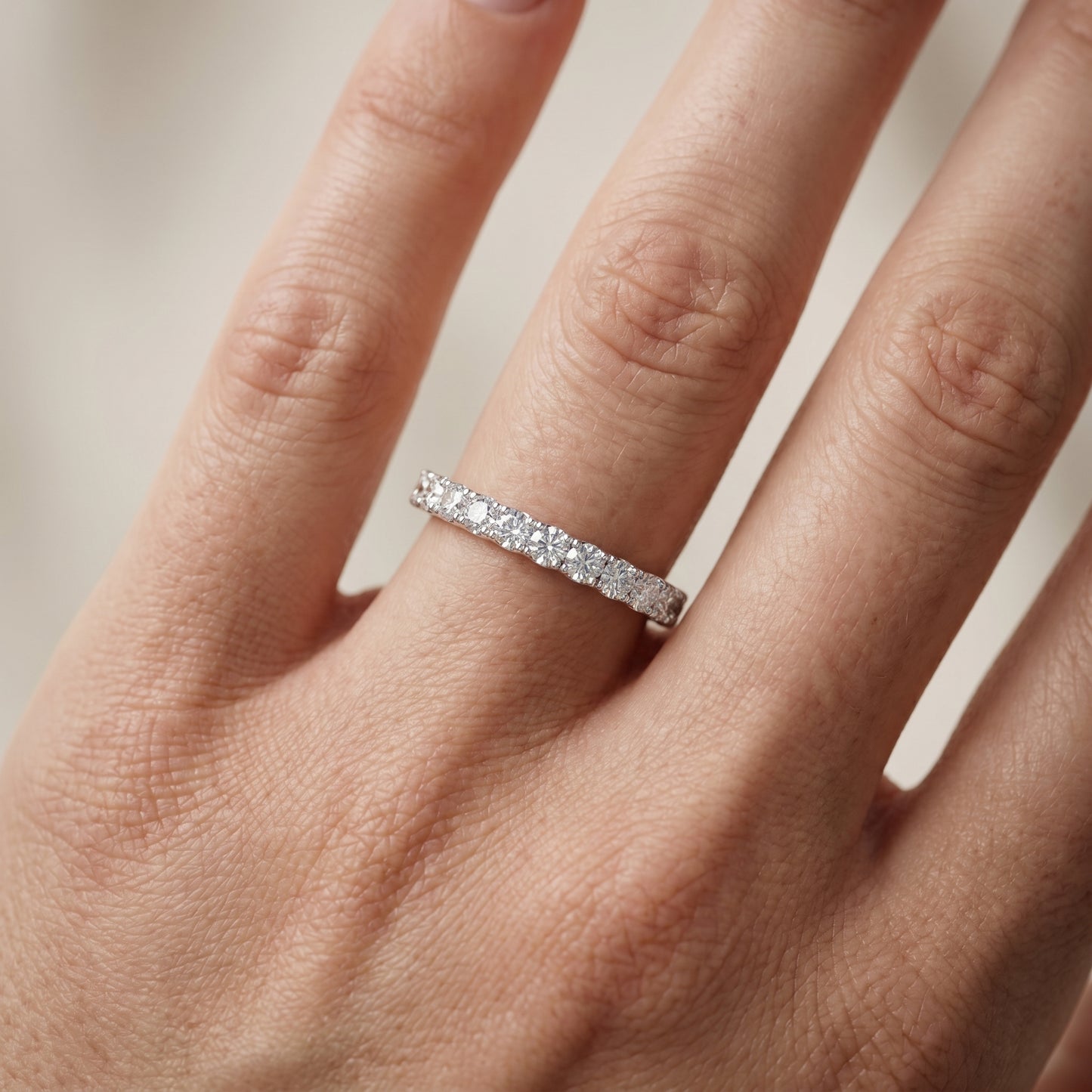 Round Cut Lab Grown Diamond Ring in Platinum