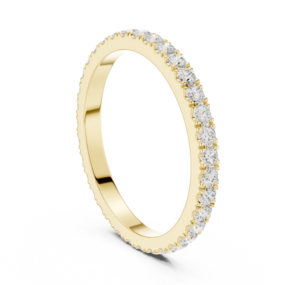 Round Cut Lab Grown Diamond Ring in Yellow Gold