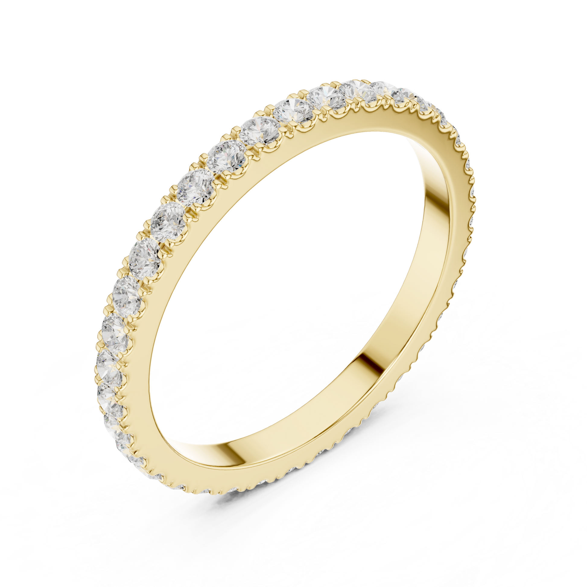 Round Cut Lab Grown Diamond Ring in Yellow Gold