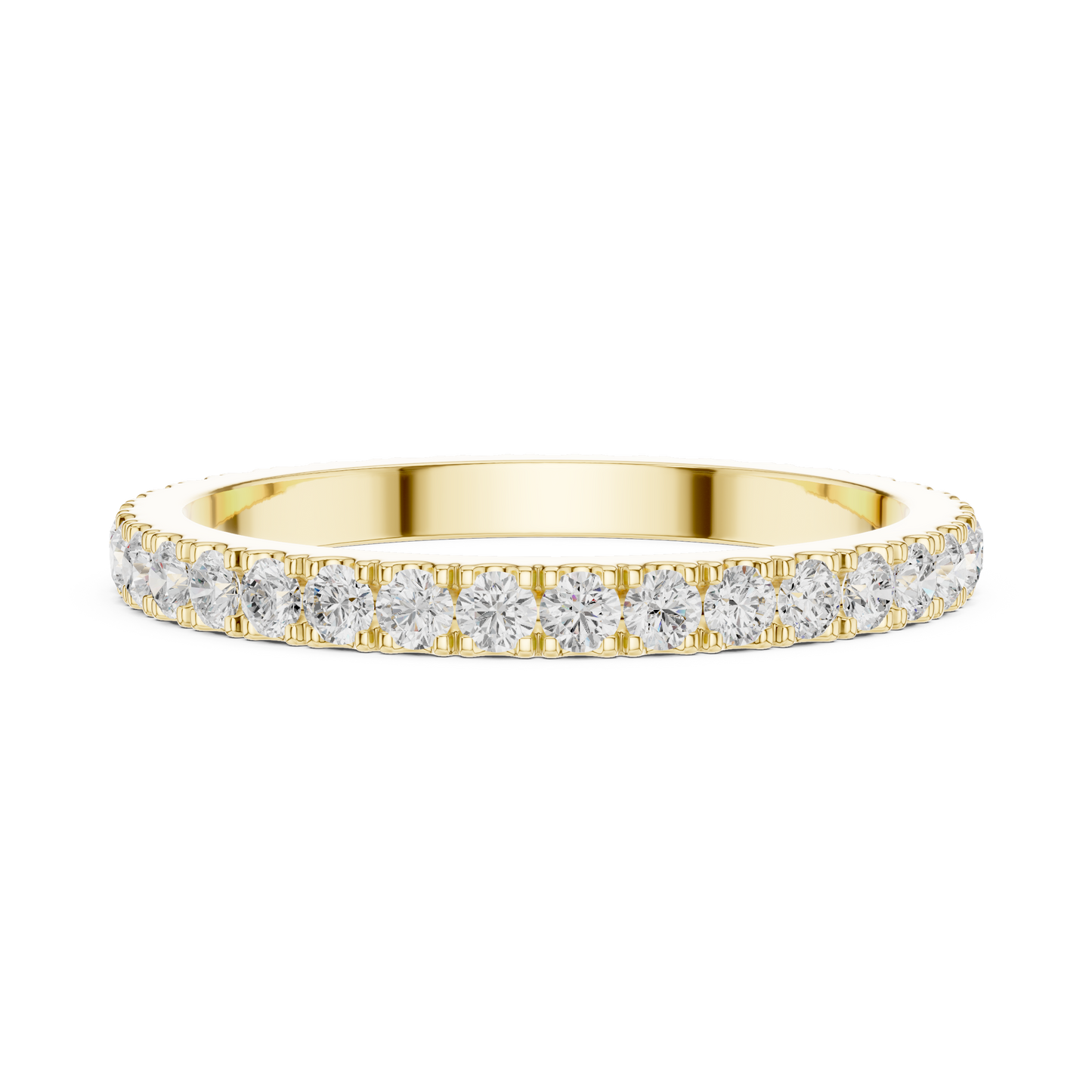 Round Cut Lab Grown Diamond Ring in Yellow Gold