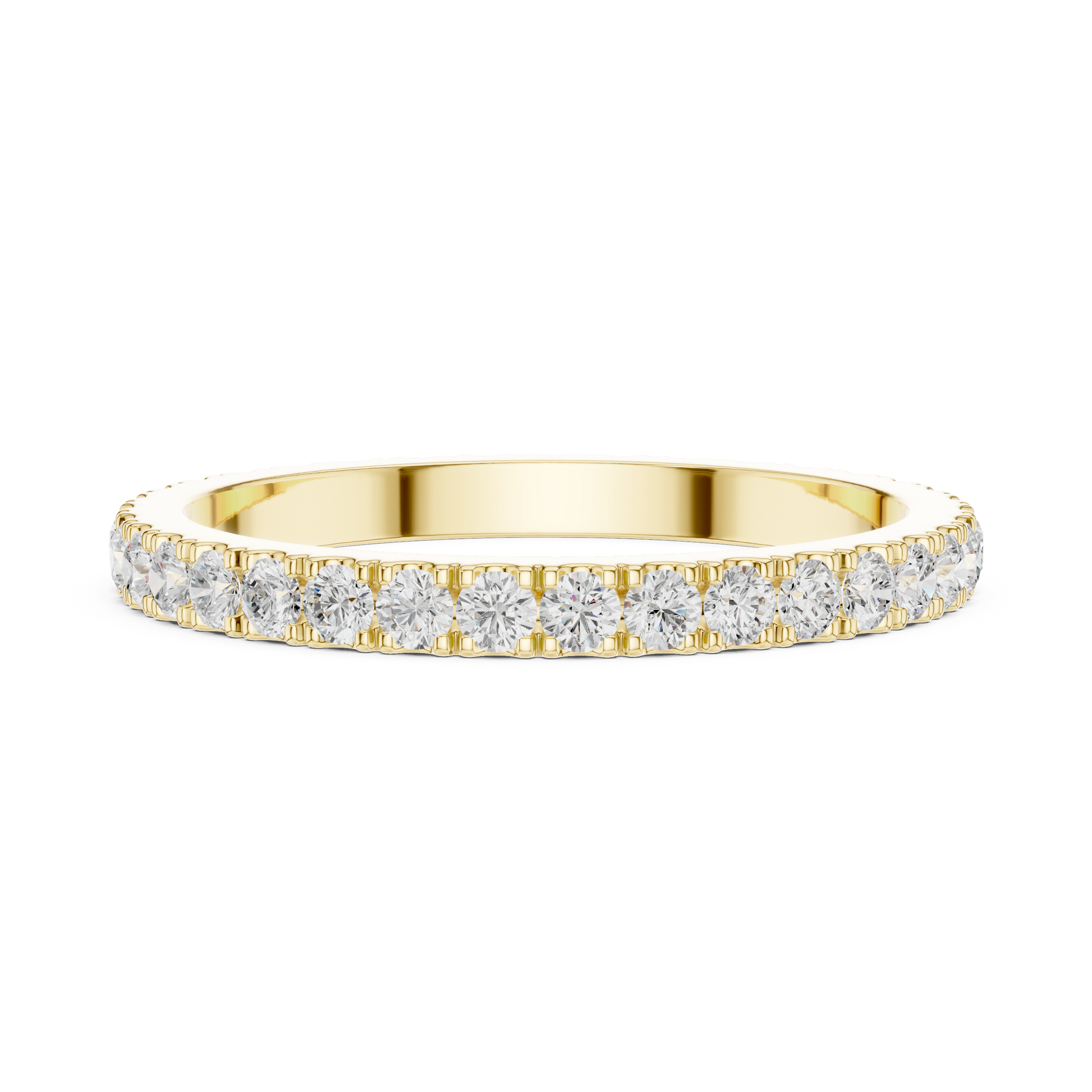 Round Cut Lab Grown Diamond Ring in Yellow Gold