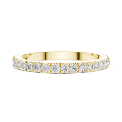 Round Cut Lab Grown Diamond Ring in Yellow Gold