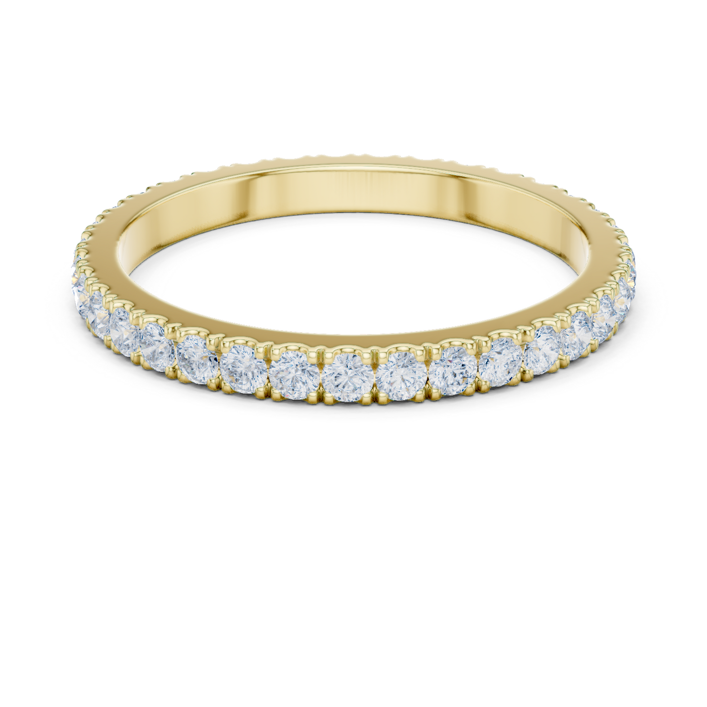 Round Cut Lab Grown Diamond Ring in Yellow Gold