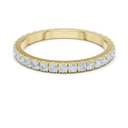 Round Cut Lab Grown Diamond Ring in Yellow Gold