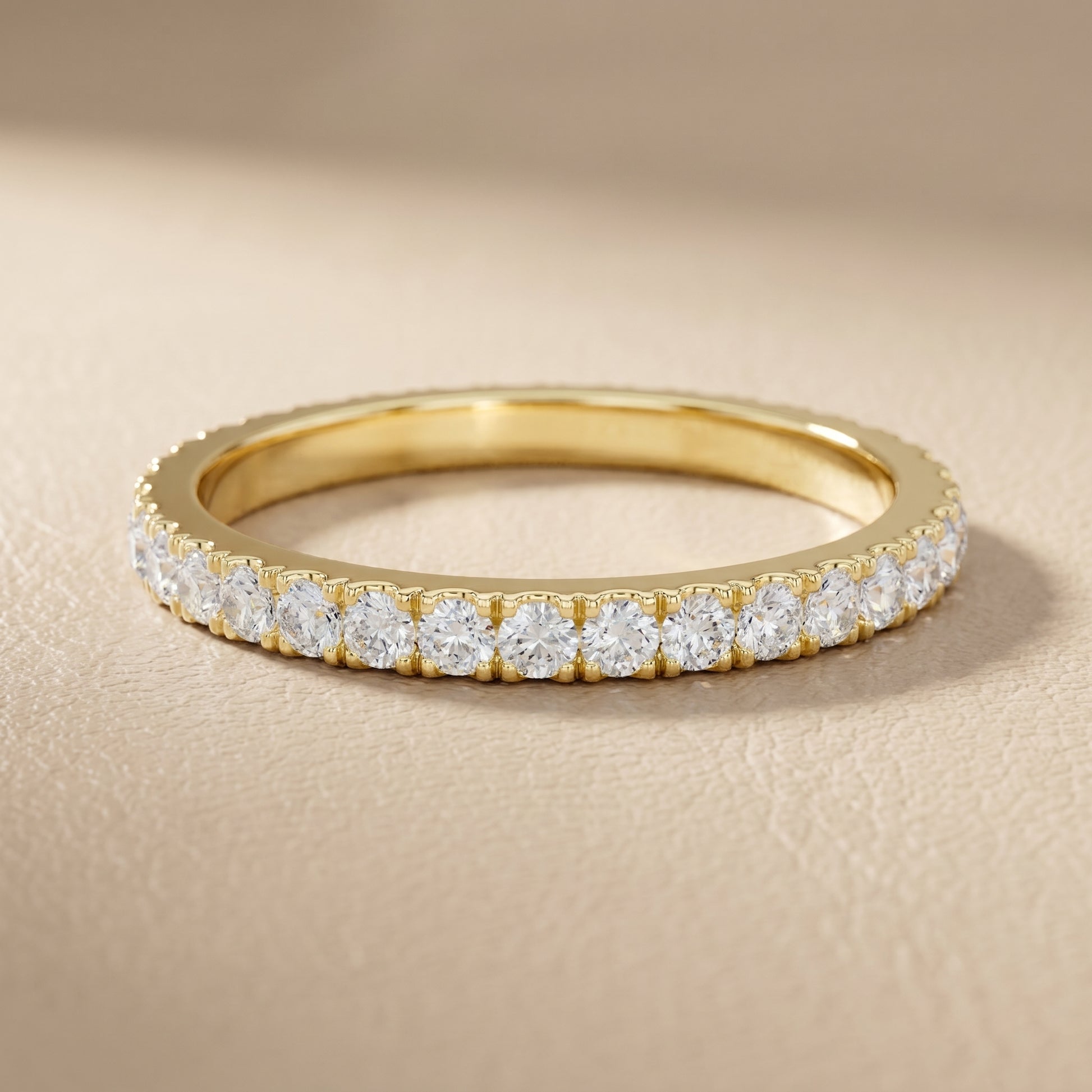 Round Cut Lab Grown Diamond Ring in Yellow Gold