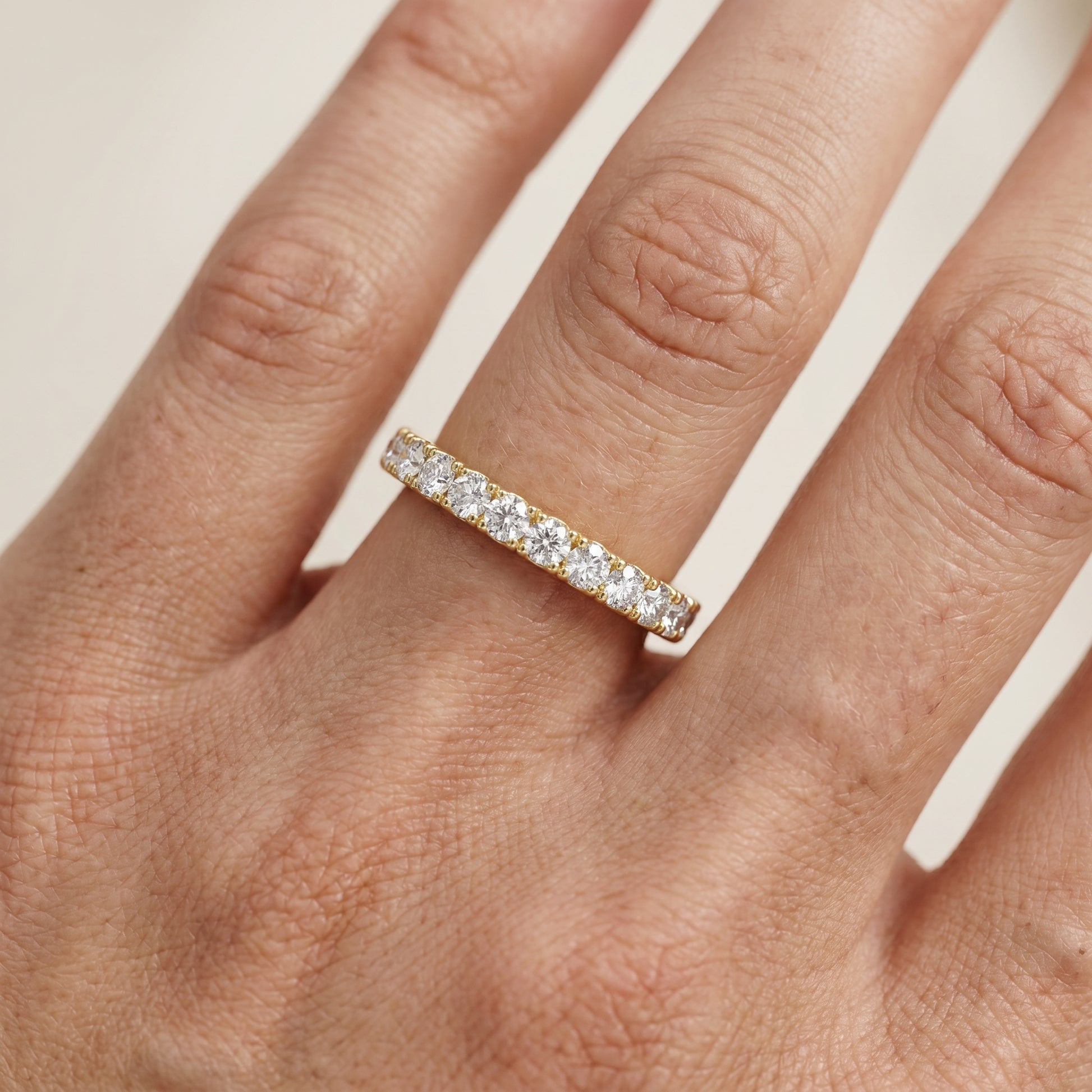 Round Cut Lab Grown Diamond Ring in Yellow Gold